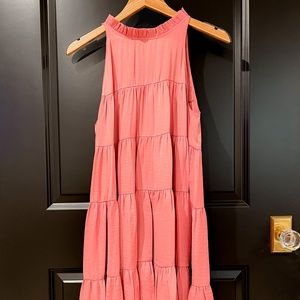 Pink Tiered Shift Dress